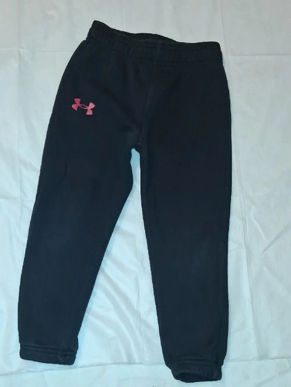 Under Armour Girls Pink and Black Colorblock Hoodie Pullover